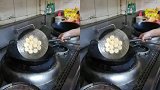 美味点心南瓜饼下油锅