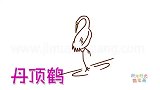 动物简笔画大全，画漂亮的卡通丹顶鹤简笔画