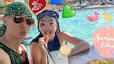 吴尊 发文晒带neinei 和max 冲浪的照片，十岁的neinei也太有气质了！