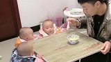 妈妈一胎生了三胞胎女儿，这下爸爸每天都有事情干了