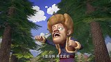 熊出没：大黑跟肥波合作，用计谋跟武力成功赶跑了大狗熊！