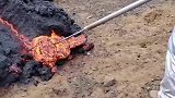 火山熔岩近距离拍摄