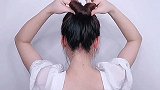 丸子头可以这样扎，简单好看，扎不废
