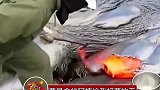 岩浆开采过程，大家的火山岩洗面奶准备收货吧