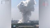 河北新乐一化工厂发生酒精罐爆炸，现场升起白色蘑菇云