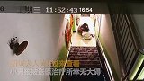 【河北】小男孩独自下楼梯一脚踩空 720度翻滚摔下台阶被吓懵