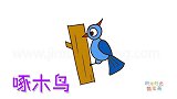 动物简笔画大全，画非常漂亮的啄木鸟简笔画
