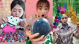 美女直播吃彩色卡通Kitty、金币巧克力，是我童年向往的生活
