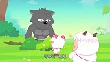 喜羊羊与灰太狼：小羊们扮成了狼去救伙伴了，可是狼太多了