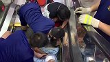 2岁男童手臂卷进电动扶梯哭着叫妈妈 消防员回想救援过程流泪