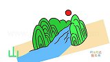 自然简笔画大全，画高山流水简笔画