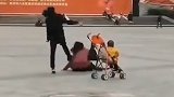 太狠！广西男子当街猛踹女子背部 警方：两人系朋友因琐事起争执