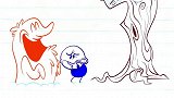 铅笔动画：冬天来了，铅笔人和朋友用树枝生火取暖