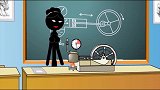 火柴人趣味动漫：老师上课调试蒸汽机,结果操作失误直接爆炸了！