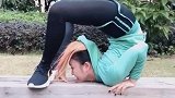 高难度户外表演精彩好看，这妹子的动作真绝了