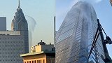 美国摩天大楼“变喷泉” 水柱从近300米高空喷出直击街道