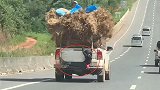 泰国：一工人因无处容身，只能抓住保险杠将自己挂在汽车上