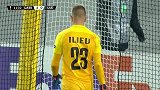 第11分钟林茨球员格鲁比尔进球 林茨2-0卢多戈雷茨