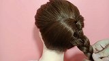中长发这样扎，简单实用日常盘发，搭配美美的发饰，特别流行好看