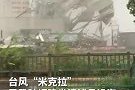 福建漳州一厂房被台风吹倒铁皮随风飘落 路人拍下散架瞬间