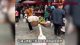 会过马路还会守摊收款！“通人性”的大白鹅跟着主人卖菜，主人回应