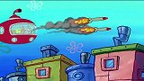 海绵宝宝：海之霸雕像真是坚硬，炮弹打在雕像上，雕像纹丝不动！