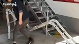 农村大哥自己制作的多功能梯子，这么多变化，真是太有才了
