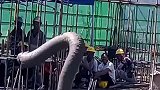 管道输送水泥上来了，这么丝滑的吗