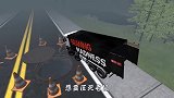 当汽车冲入下水道会发生什么？3D模拟全程，结果只剩个车轱辘！