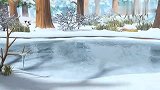 萌鸡小队：萌鸡遇到水獭叔叔，一起滑雪橇，真的好酷呀！