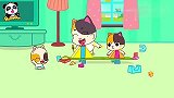 宝宝巴士：妈妈陪蜜蜜搭积木时乐乐来捣乱，蜜蜜说她讨厌弟弟