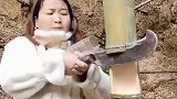 劈开竹子的那一刻，越看越别扭！