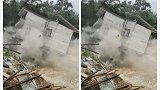 坍塌瞬间曝光！实拍：广西柳州一靠岸3层民居7秒内陷入洪水