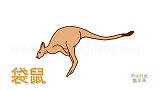 动物简笔画大全，画跳跃的袋鼠简笔画