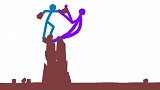 火柴人趣味动画：蓝紫火柴人决斗，紫色火柴人幻化各种形态