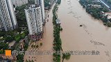 航拍视角：重庆綦江洪水过境后的场面，部分道路完全瘫痪