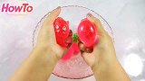 剪草莓解压球做一份假水泥，太解压，最后做出来的假水超满意