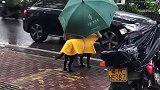 狗子：下雨天出门太不方便了，还要穿雨衣！