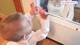 小宝宝和猫咪玩耍，结果被猫咪给打了两爪子，太悲催了！