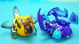 爆兽猎人玩具拆装：水晶独角仙VS爆铠甲龙