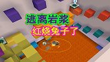 迷你世界：进房间就被岩浆淹没，妹子努力逃离，红烧兔子灰都没了