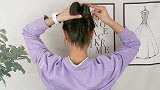 洋气又时髦的“蝴蝶丸子头”扎发，宝妈和孩子都能扎，回头率超高