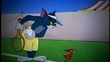 猫和老鼠：汤姆和黑猫打网球，汤姆掏出炸弹球，把黑猫炸了