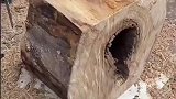 简易空心凳，制作根雕