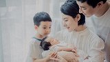 刘璇白色蕾丝镂空上衣温柔动人，晒二胎女儿正面照画面温馨