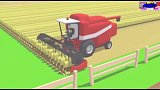 工程车之收割机收割小麦