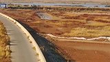 航拍黄河三角洲湿地