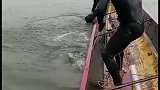 好大一条鱼，在河中间根本整不上船就生怕船都被它整翻了