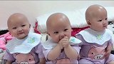 相差一分钟的三胞胎女儿，这发型成了亮点，这妈妈太有才了