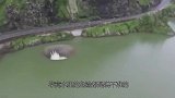 湖面出现大漩涡，两只鹅若无其事的靠近，镜头拍下全过程